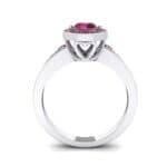 Surprise Heart Halo Ruby Engagement Ring (0.76 CTW) Side View