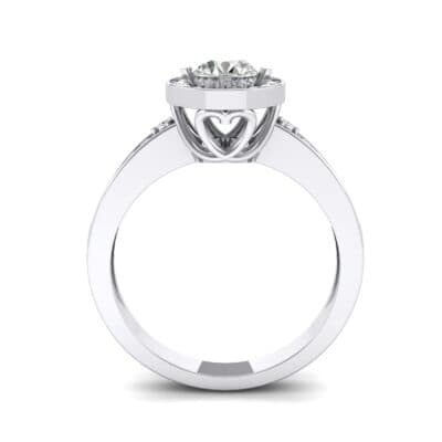 Surprise Heart Halo Diamond Engagement Ring (0.76 CTW) Side View