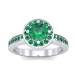 Surprise Heart Halo Emerald Engagement Ring (0.76 CTW) Top Dynamic View