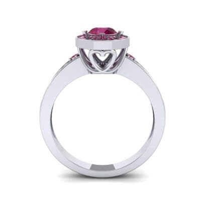 Surprise Heart Halo Ruby Engagement Ring (0.76 CTW) Side View