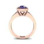 Surprise Heart Halo Blue Sapphire Engagement Ring (0.76 CTW) Side View