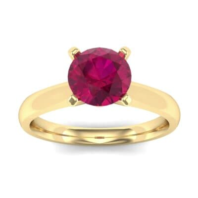 Tapered Cathedral Solitaire Ruby Engagement Ring (0.66 CTW) Top Dynamic View