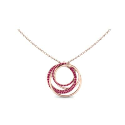 Cosmos Pave Ruby Pendant (0.93 CTW) Perspective View