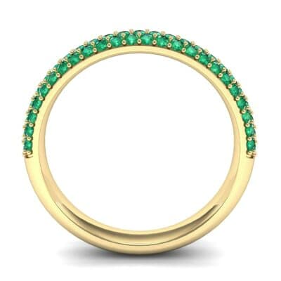 Three-Row Pave Emerald Ring (0.76 CTW) Side View