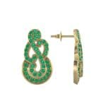 Pave Clef Emerald Earrings (1.06 CTW) Top Dynamic View
