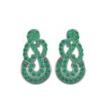 Pave Clef Emerald Earrings (1.06 CTW) Side View