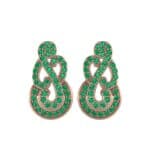 Pave Clef Emerald Earrings (1.06 CTW) Side View