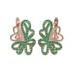Clover Hearts Emerald Earrings (1.53 CTW) Perspective View