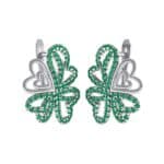 Clover Hearts Emerald Earrings (1.53 CTW) Perspective View