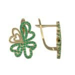 Clover Hearts Emerald Earrings (1.53 CTW) Top Dynamic View