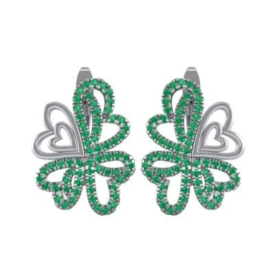 Clover Hearts Emerald Earrings (1.53 CTW) Side View