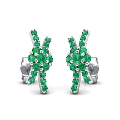 Ribbon Emerald Earrings (0.45 CTW) Perspective View