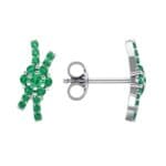 Ribbon Emerald Earrings (0.45 CTW) Top Dynamic View