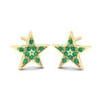 Pave Star Emerald Earrings (0.24 CTW) Perspective View