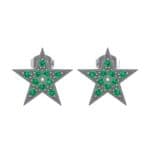 Pave Star Emerald Earrings (0.24 CTW) Side View