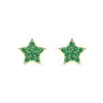 Pave Star Emerald Earrings (0.27 CTW) Side View