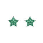 Pave Star Emerald Earrings (0.27 CTW) Side View