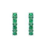 Curved Emerald Bar Earrings (0.22 CTW) Side View