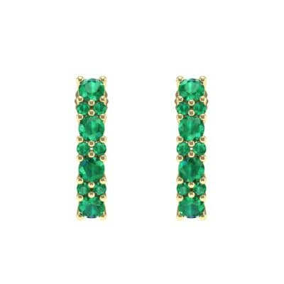 Curved Emerald Bar Earrings (0.22 CTW) Side View