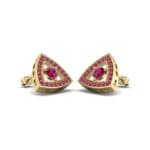 Pave Reuleaux Ruby Earrings (1.33 CTW) Perspective View
