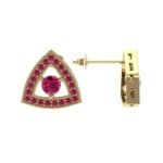Pave Reuleaux Ruby Earrings (1.33 CTW) Top Dynamic View
