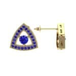 Pave Reuleaux Blue Sapphire Earrings (1.33 CTW) Top Dynamic View