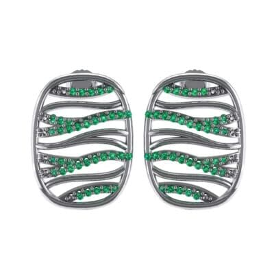 Rivers Emerald Tablet Earrings (0.58 CTW) Side View