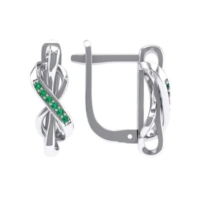 Infinity Twist Emerald Earrings (0.12 CTW) Top Dynamic View
