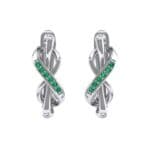 Infinity Twist Emerald Earrings (0.12 CTW) Side View