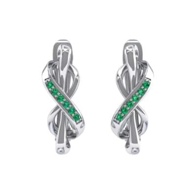 Infinity Twist Emerald Earrings (0.12 CTW) Side View