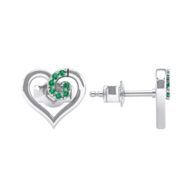 Swirl Heart Emerald Earrings (0.21 CTW) Top Dynamic View