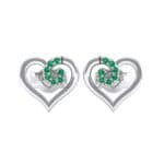Swirl Heart Emerald Earrings (0.21 CTW) Side View