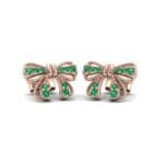 Bow Emerald Earrings (0.25 CTW) Perspective View