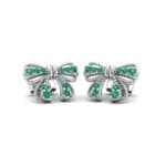 Bow Emerald Earrings (0.25 CTW) Perspective View