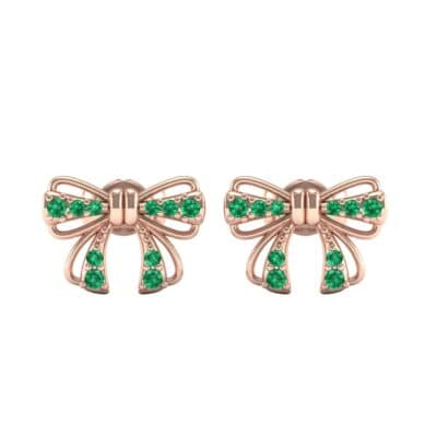 Bow Emerald Earrings (0.25 CTW) Side View
