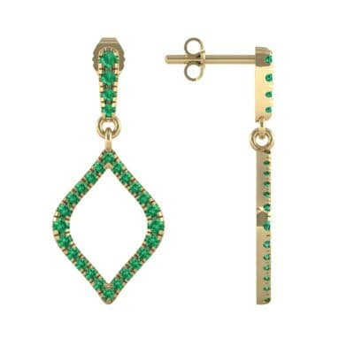 Pave Rhombus Emerald Drop Earrings (0.83 CTW) Top Dynamic View