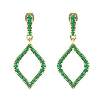Pave Rhombus Emerald Drop Earrings (0.83 CTW) Side View