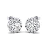 Round Halo Crystal Earrings (0 CTW) Perspective View