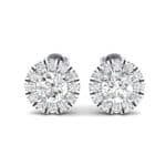 Round Halo Crystal Earrings (0 CTW) Side View