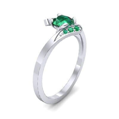 Cradle Illusion Bypass Emerald Engagement Ring (0.545 CTW) Perspective View