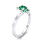Cradle Illusion Bypass Emerald Engagement Ring (0.545 CTW) Perspective View
