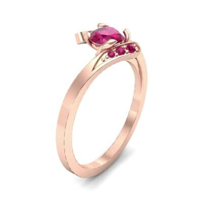 Cradle Illusion Bypass Ruby Engagement Ring (0.545 CTW) Perspective View