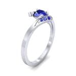 Cradle Illusion Bypass Blue Sapphire Engagement Ring (0.545 CTW) Perspective View