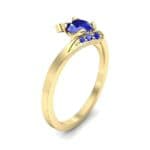 Cradle Illusion Bypass Blue Sapphire Engagement Ring (0.545 CTW) Perspective View
