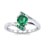 Cradle Illusion Bypass Emerald Engagement Ring (0.545 CTW) Top Dynamic View
