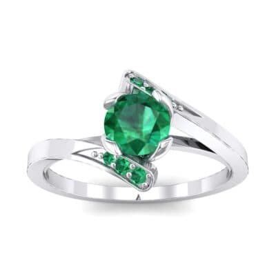 Cradle Illusion Bypass Emerald Engagement Ring (0.545 CTW) Top Dynamic View
