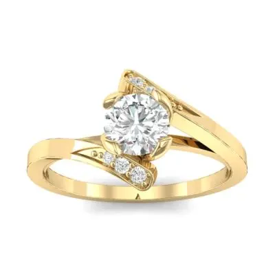 A classic 18k yellow gold solitaire engagement ring with a modern twist.