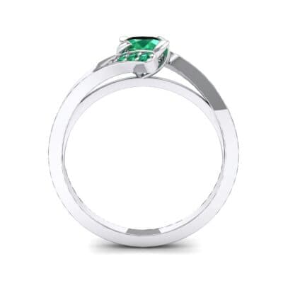 Cradle Illusion Bypass Emerald Engagement Ring (0.545 CTW) Side View