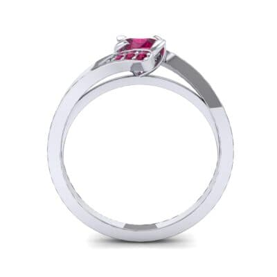 Cradle Illusion Bypass Ruby Engagement Ring (0.545 CTW) Side View