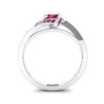 Cradle Illusion Bypass Ruby Engagement Ring (0.545 CTW) Side View